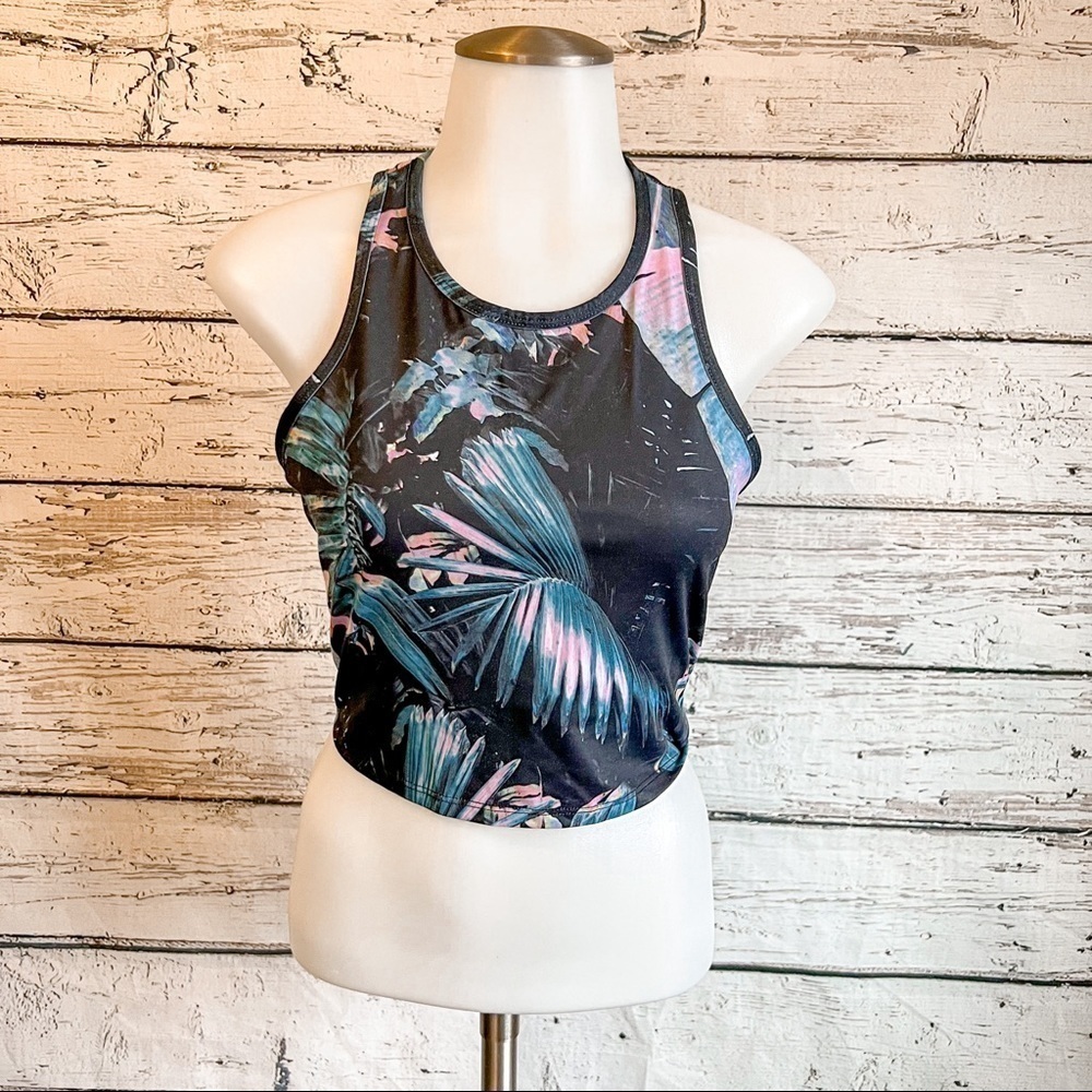 Fabletics sports bra in tropical palm print